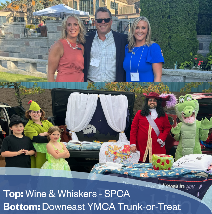 Volunteer Recognition Ellsworth - Top: Wine & Whiskers - SPCA Bottom: Downeast YMCA Trunk-or-Treat