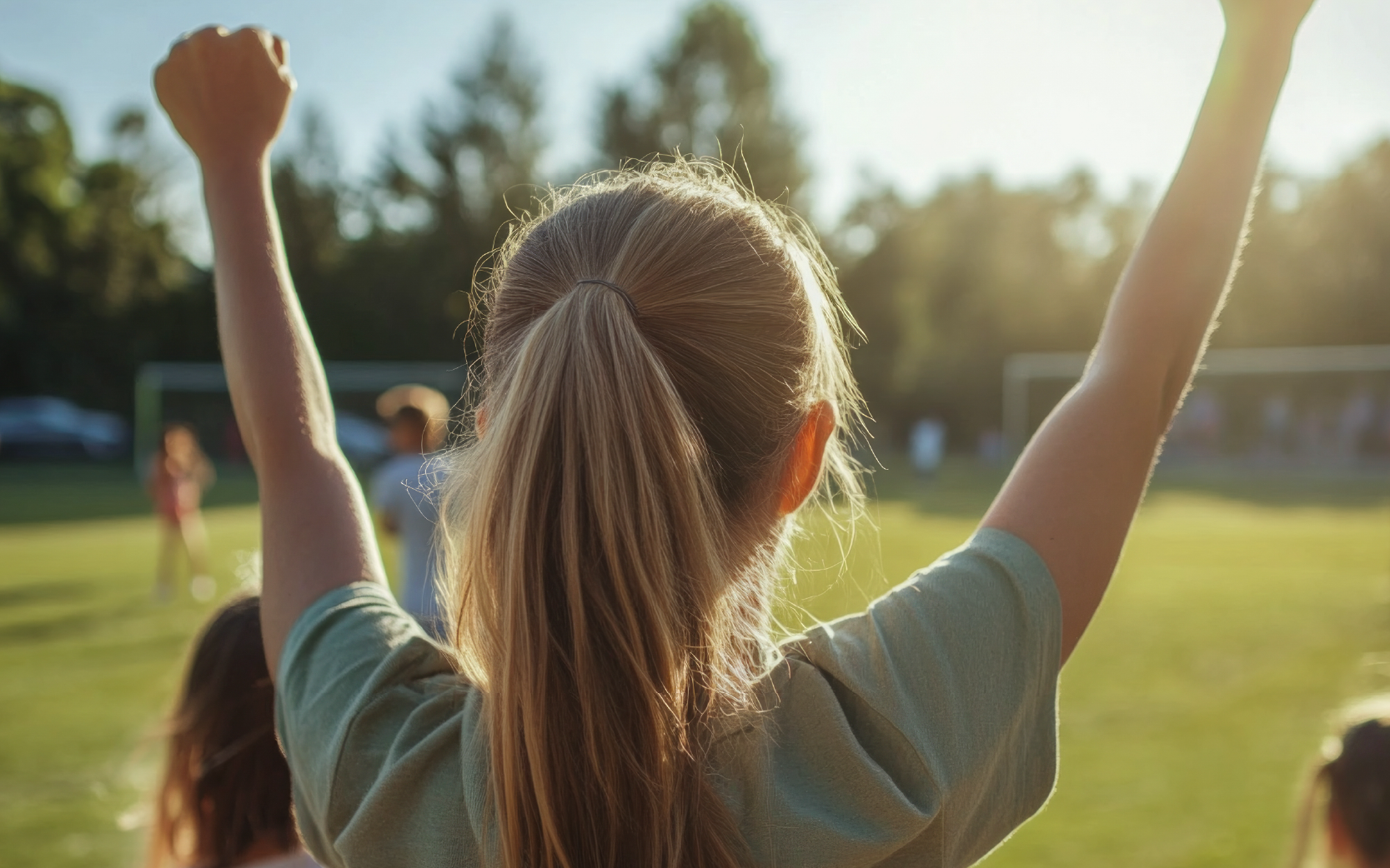 Parent managing banking during a busy family day